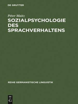 cover image of Sozialpsychologie des Sprachverhaltens